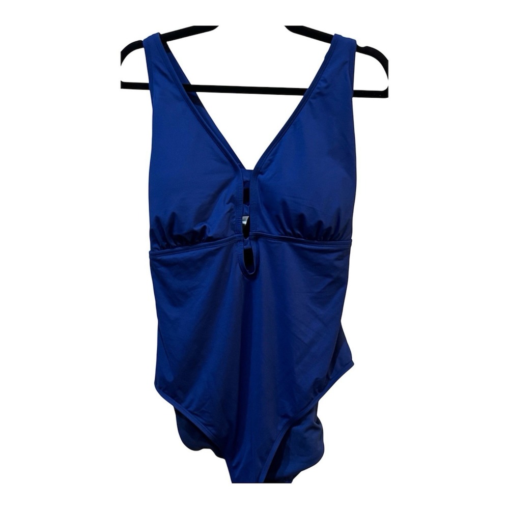 Lauren Ralph Lauren Indigo Blue One Piece Swimsuit Size 20W Cutout